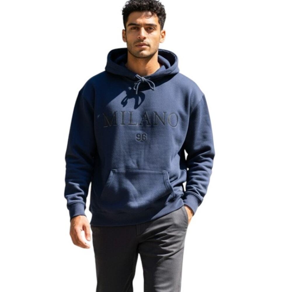 Haloo Milano 96 Hoodie, Blue, Men's Size M